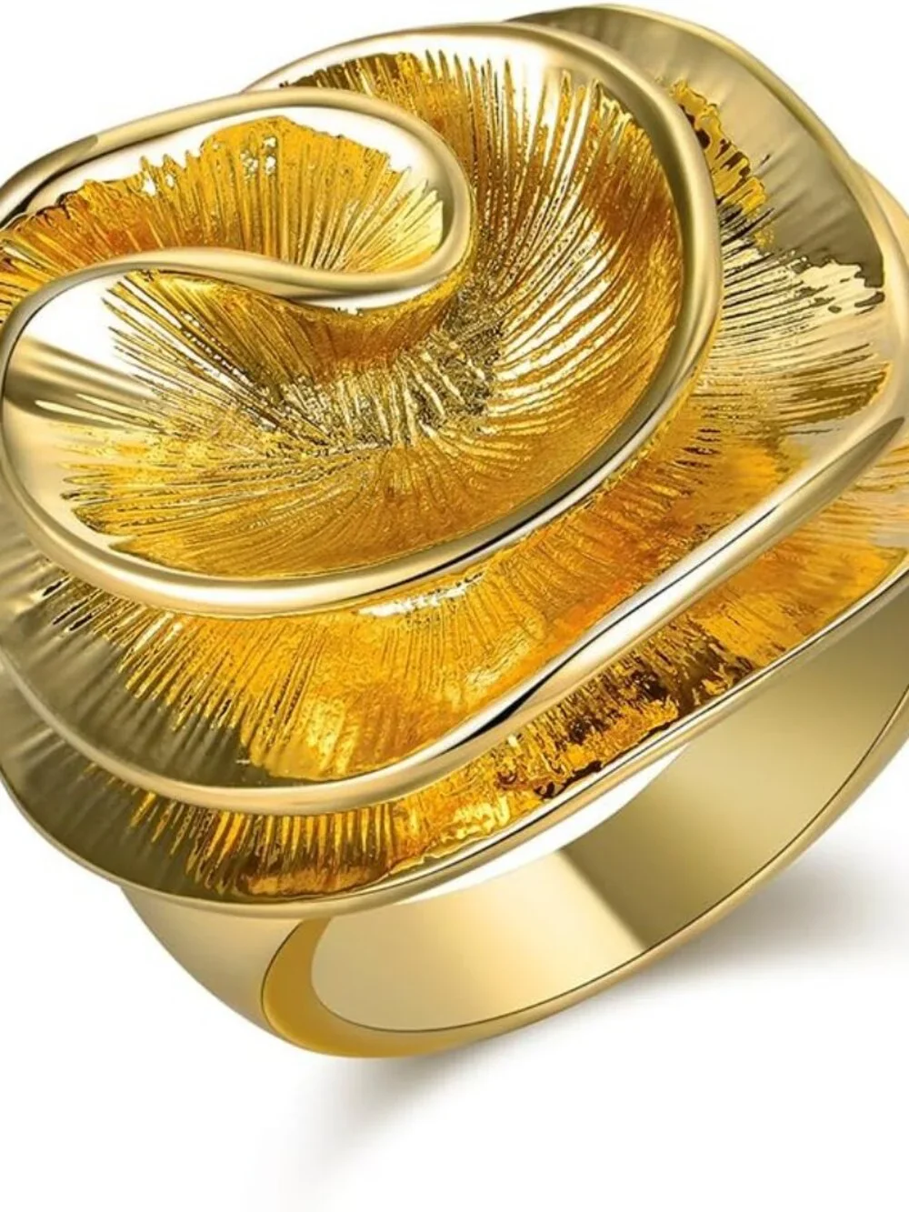 Cocktail Rings for Women Fashion 18K Gold Plated & Silver Flower Statement Ring